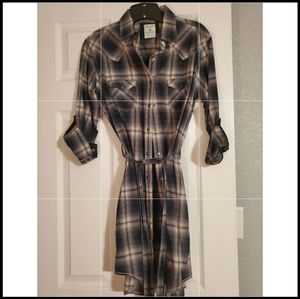 Panhandle Plaid Shirt Dress